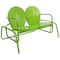 2-Person Outdoor Retro Metal Tulip Double Glider Patio Chair